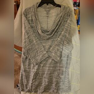 Catherine's 3X 26/28W Cowl Neck 3/4 Sleeve Hoodie